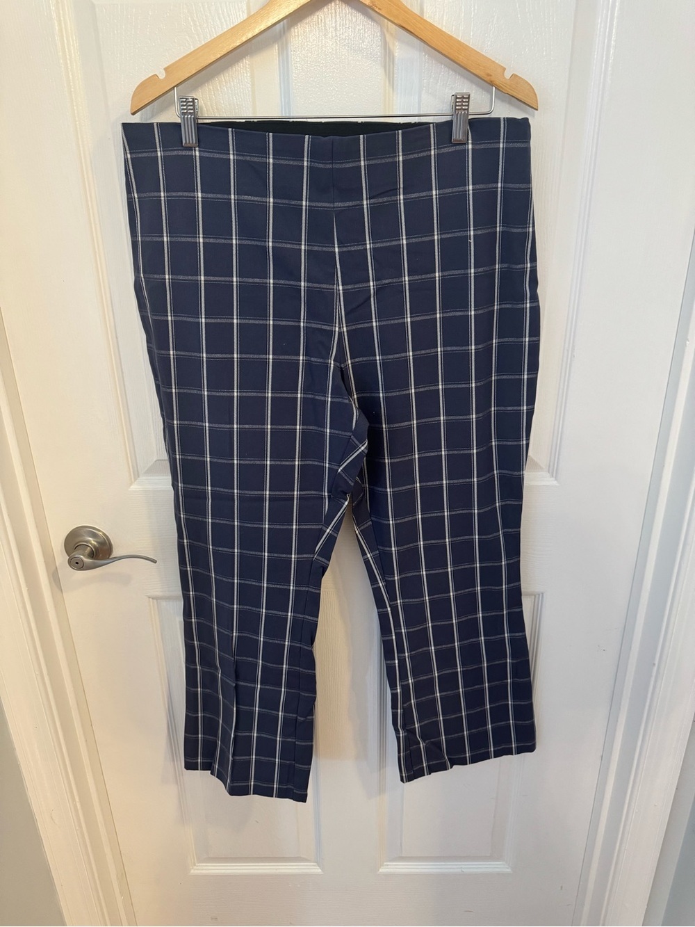 a new day Navy Windowpane Stretch kick flare Dress Pants and blazer